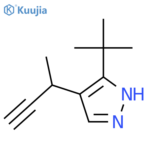 4-(but-3-yn-2-yl)-3-tert-butyl-1H-pyrazole structure