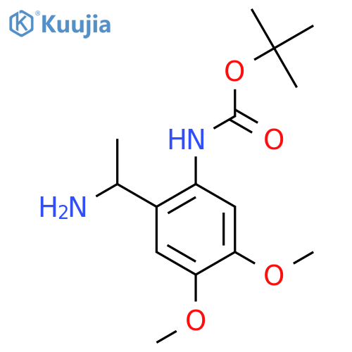 tert-butyl N-2-(1-aminoethyl)-4,5-dimethoxyphenylcarbamate structure