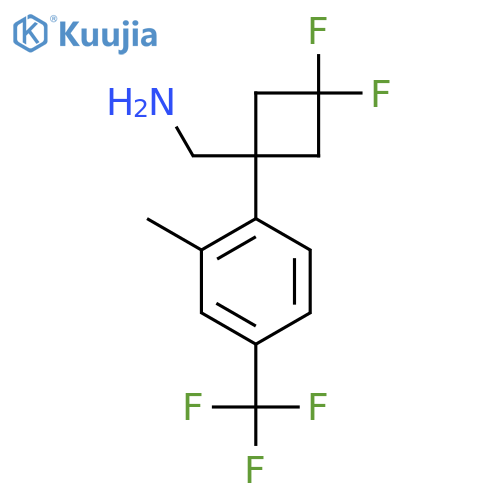 {3,3-difluoro-1-2-methyl-4-(trifluoromethyl)phenylcyclobutyl}methanamine structure