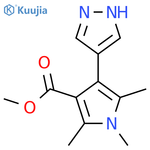 methyl 1,2,5-trimethyl-4-(1H-pyrazol-4-yl)-1H-pyrrole-3-carboxylate structure