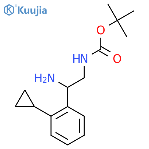 tert-butyl N-2-amino-2-(2-cyclopropylphenyl)ethylcarbamate structure
