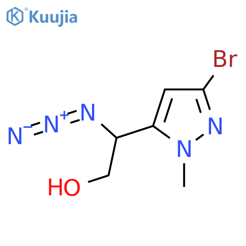 2-azido-2-(3-bromo-1-methyl-1H-pyrazol-5-yl)ethan-1-ol structure