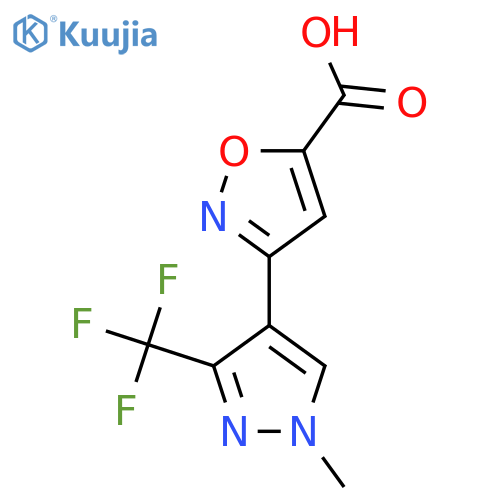 3-1-methyl-3-(trifluoromethyl)-1H-pyrazol-4-yl-1,2-oxazole-5-carboxylic acid structure