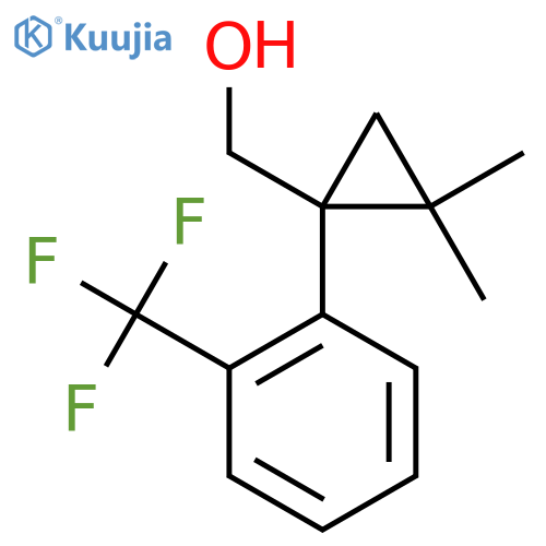 {2,2-dimethyl-1-2-(trifluoromethyl)phenylcyclopropyl}methanol structure