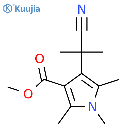 methyl 4-(1-cyano-1-methylethyl)-1,2,5-trimethyl-1H-pyrrole-3-carboxylate structure