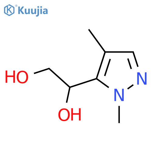1-(1,4-dimethyl-1H-pyrazol-5-yl)ethane-1,2-diol structure
