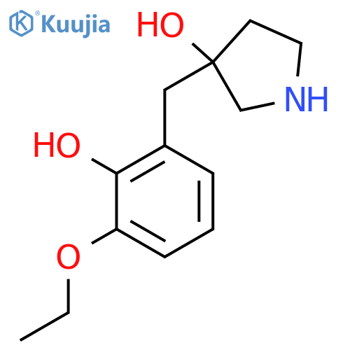 3-(3-ethoxy-2-hydroxyphenyl)methylpyrrolidin-3-ol structure