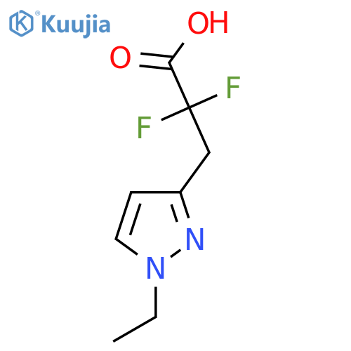 3-(1-ethyl-1H-pyrazol-3-yl)-2,2-difluoropropanoic acid structure