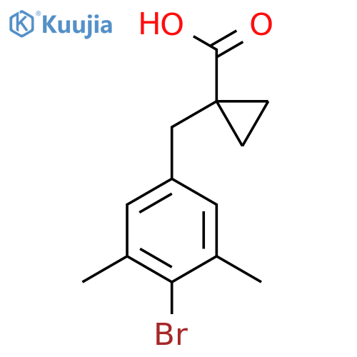 1-(4-bromo-3,5-dimethylphenyl)methylcyclopropane-1-carboxylic acid structure