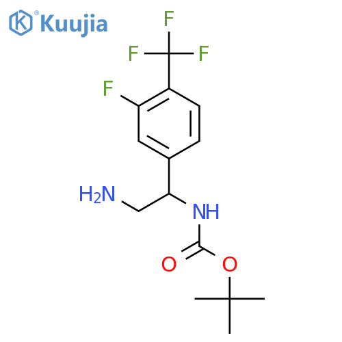 tert-butyl N-{2-amino-1-3-fluoro-4-(trifluoromethyl)phenylethyl}carbamate structure