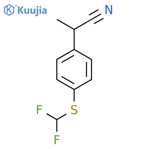 2-{4-(difluoromethyl)sulfanylphenyl}propanenitrile structure