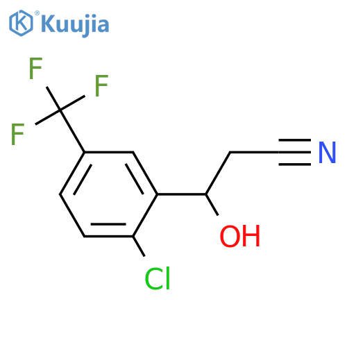 3-2-chloro-5-(trifluoromethyl)phenyl-3-hydroxypropanenitrile structure