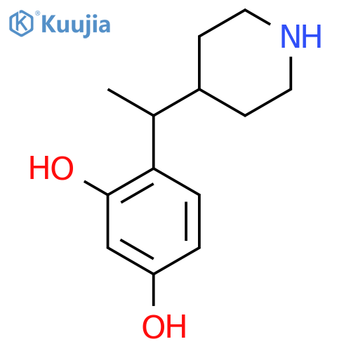 4-1-(piperidin-4-yl)ethylbenzene-1,3-diol structure