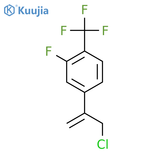 4-(3-chloroprop-1-en-2-yl)-2-fluoro-1-(trifluoromethyl)benzene structure