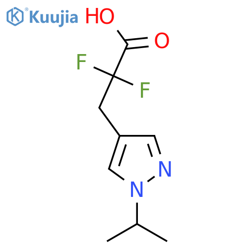 2,2-difluoro-3-1-(propan-2-yl)-1H-pyrazol-4-ylpropanoic acid structure