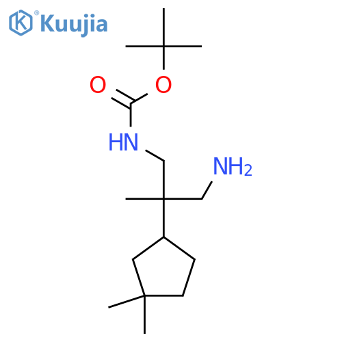 tert-butyl N-3-amino-2-(3,3-dimethylcyclopentyl)-2-methylpropylcarbamate structure