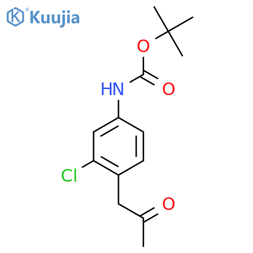 tert-butyl N-3-chloro-4-(2-oxopropyl)phenylcarbamate structure