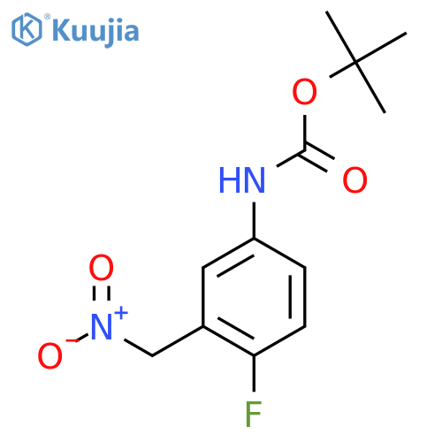 tert-butyl N-4-fluoro-3-(nitromethyl)phenylcarbamate structure