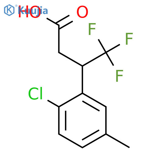 3-(2-chloro-5-methylphenyl)-4,4,4-trifluorobutanoic acid structure