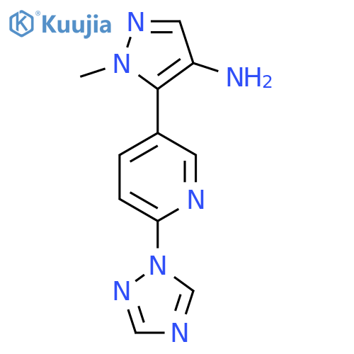 1-methyl-5-6-(1H-1,2,4-triazol-1-yl)pyridin-3-yl-1H-pyrazol-4-amine structure