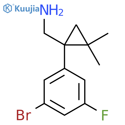 1-(3-bromo-5-fluorophenyl)-2,2-dimethylcyclopropylmethanamine structure
