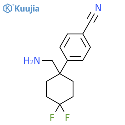 4-1-(aminomethyl)-4,4-difluorocyclohexylbenzonitrile structure