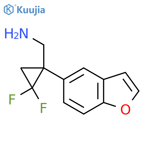 1-(1-benzofuran-5-yl)-2,2-difluorocyclopropylmethanamine structure