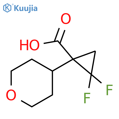 2,2-difluoro-1-(oxan-4-yl)cyclopropane-1-carboxylic acid structure