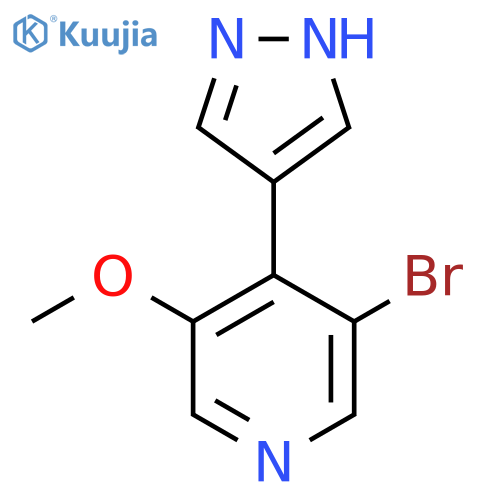 3-bromo-5-methoxy-4-(1H-pyrazol-4-yl)pyridine structure