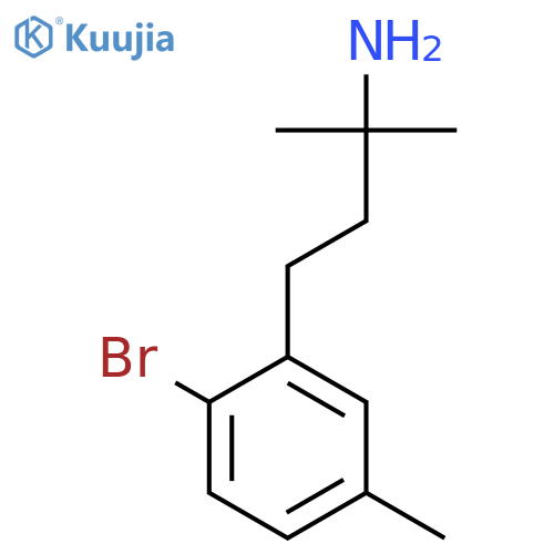 4-(2-bromo-5-methylphenyl)-2-methylbutan-2-amine structure