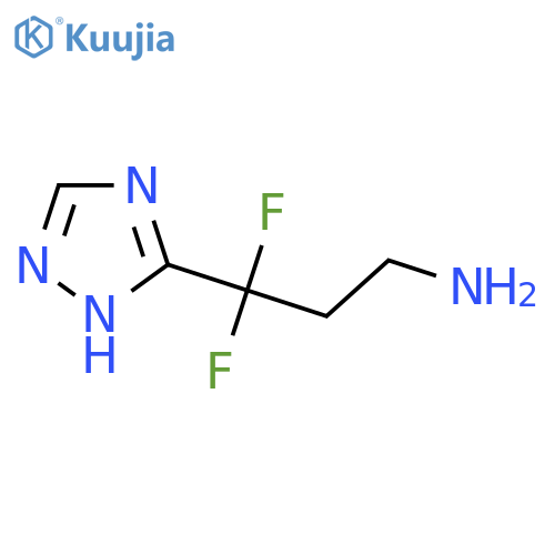 3,3-difluoro-3-(1H-1,2,4-triazol-3-yl)propan-1-amine structure