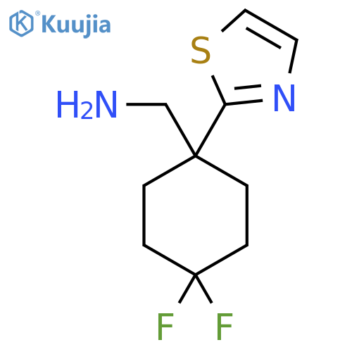 4,4-difluoro-1-(1,3-thiazol-2-yl)cyclohexylmethanamine structure