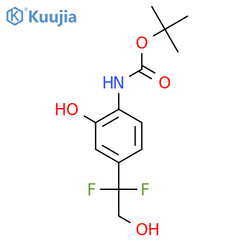 tert-butyl N-4-(1,1-difluoro-2-hydroxyethyl)-2-hydroxyphenylcarbamate structure