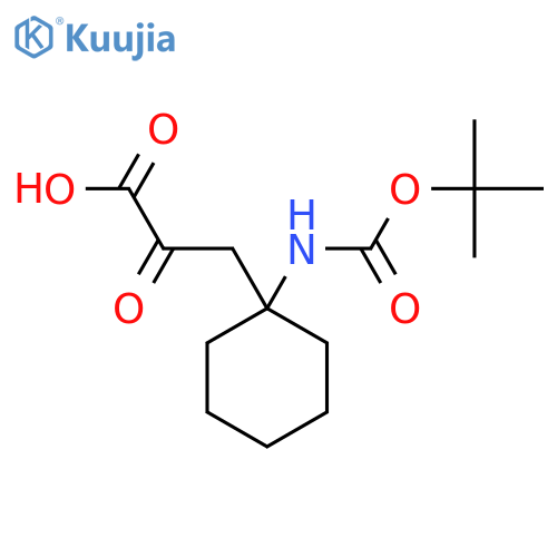 3-(1-{(tert-butoxy)carbonylamino}cyclohexyl)-2-oxopropanoic acid structure