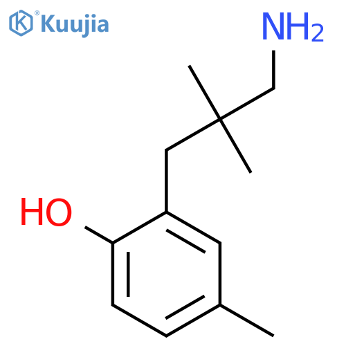 2-(3-amino-2,2-dimethylpropyl)-4-methylphenol structure
