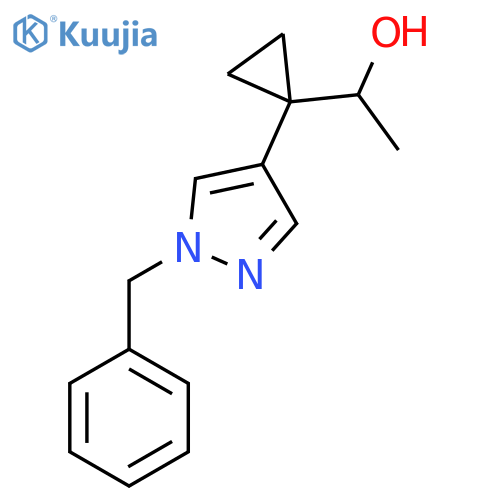 1-1-(1-benzyl-1H-pyrazol-4-yl)cyclopropylethan-1-ol structure
