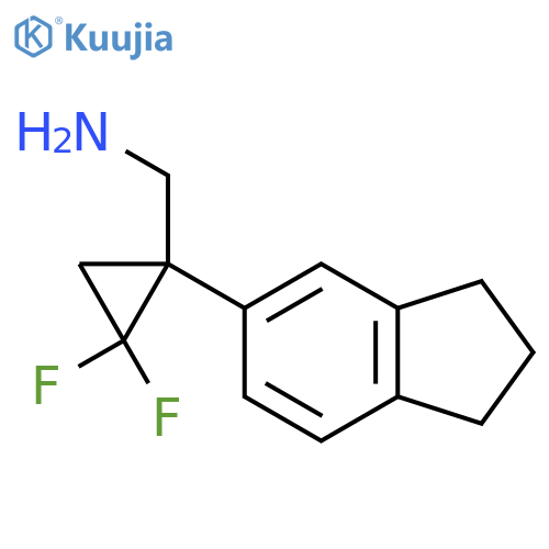 1-(2,3-dihydro-1H-inden-5-yl)-2,2-difluorocyclopropylmethanamine structure