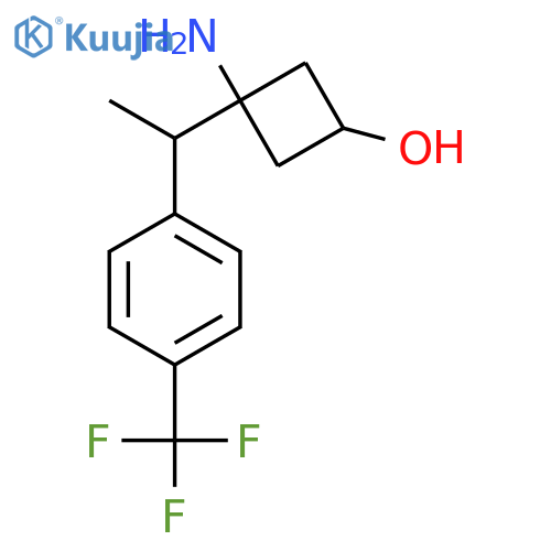 3-amino-3-{1-4-(trifluoromethyl)phenylethyl}cyclobutan-1-ol structure