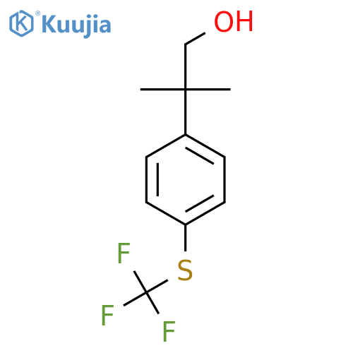 2-methyl-2-{4-(trifluoromethyl)sulfanylphenyl}propan-1-ol structure