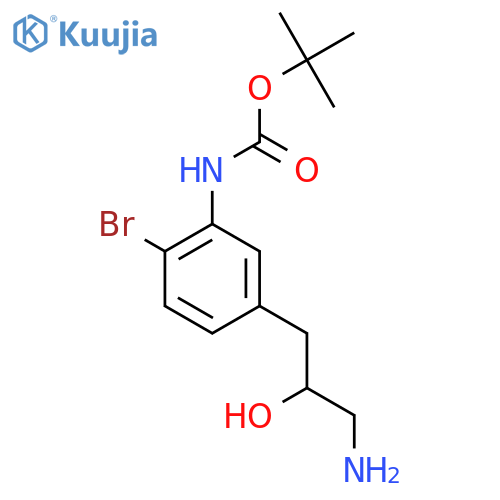 tert-butyl N-5-(3-amino-2-hydroxypropyl)-2-bromophenylcarbamate structure