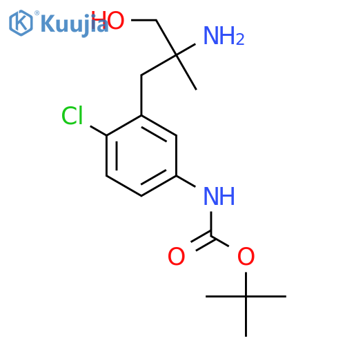 tert-butyl N-3-(2-amino-3-hydroxy-2-methylpropyl)-4-chlorophenylcarbamate structure