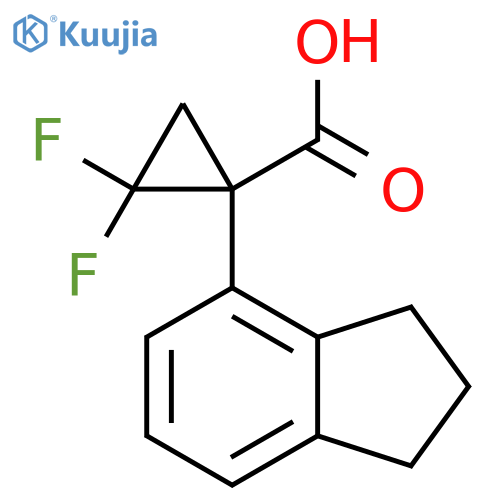 1-(2,3-dihydro-1H-inden-4-yl)-2,2-difluorocyclopropane-1-carboxylic acid structure