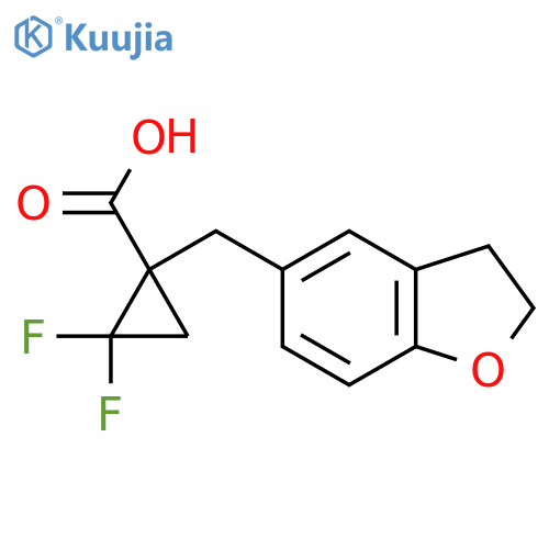 1-(2,3-dihydro-1-benzofuran-5-yl)methyl-2,2-difluorocyclopropane-1-carboxylic acid structure