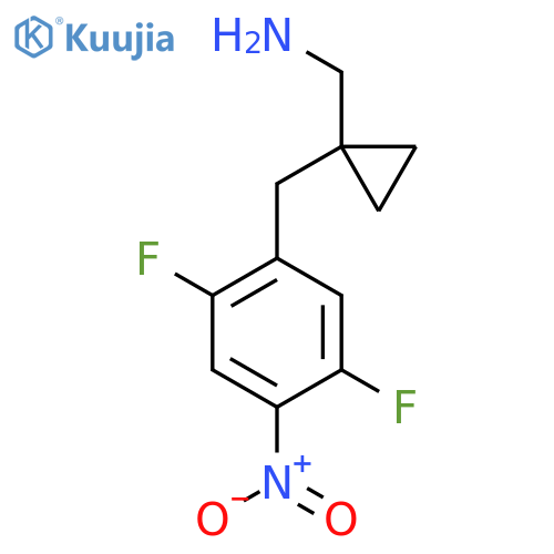 {1-(2,5-difluoro-4-nitrophenyl)methylcyclopropyl}methanamine structure