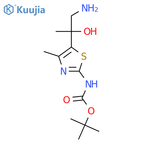 tert-butyl N-5-(1-amino-2-hydroxypropan-2-yl)-4-methyl-1,3-thiazol-2-ylcarbamate structure