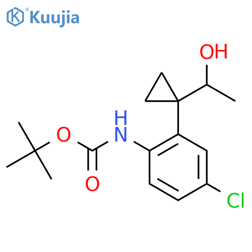 tert-butyl N-{4-chloro-2-1-(1-hydroxyethyl)cyclopropylphenyl}carbamate structure