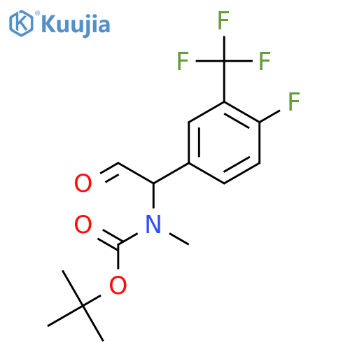 tert-butyl N-{1-4-fluoro-3-(trifluoromethyl)phenyl-2-oxoethyl}-N-methylcarbamate structure