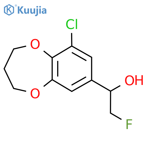 1-(9-chloro-3,4-dihydro-2H-1,5-benzodioxepin-7-yl)-2-fluoroethan-1-ol structure