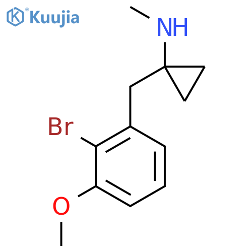 1-(2-bromo-3-methoxyphenyl)methyl-N-methylcyclopropan-1-amine structure