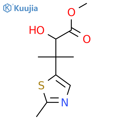 methyl 2-hydroxy-3-methyl-3-(2-methyl-1,3-thiazol-5-yl)butanoate structure